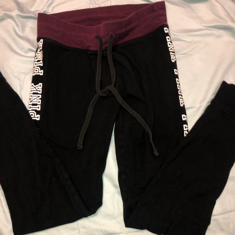 vs pink black jogger leggings